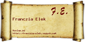 Franczia Elek névjegykártya