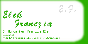 elek franczia business card